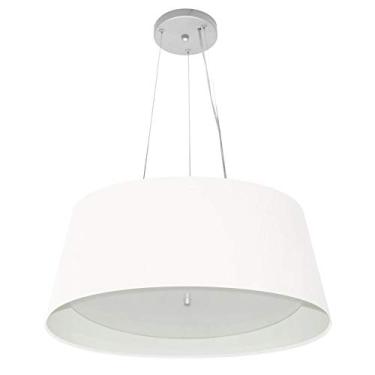 Imagem de Lustre Pendente Cone Cúpula Duplo Tecido 25/60x50 cm, Vivare Iluminação, Pendente4015 BRBR, Branco, Grande