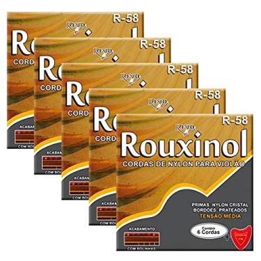 Imagem de Pacote Com 05 Cordas Para Violão Nylon Rouxinol Tensão Média