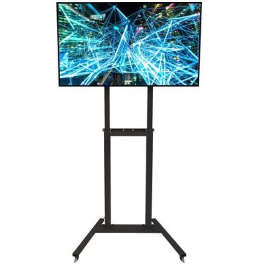 Imagem de Suporte Pedestal Duplo Móvel Preto 32 A 75 Suportaço - Ped04