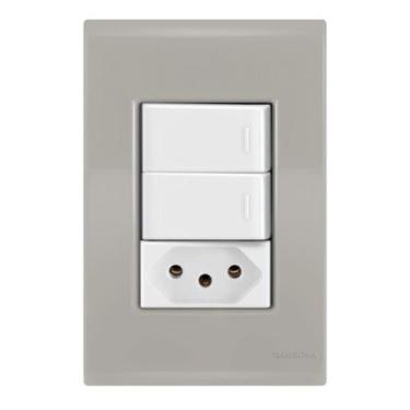 Imagem de 2 Paralelos + 1 Tomada 20A - Tramontina Liz Fendi / Branco