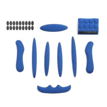 Imagem de PAXLamb Kit de acolchoamento de capacete, 27 peças, reposição de bicicleta, conjunto de tapetes de espuma universais para bicicleta, ciclismo, motocicleta (azul)