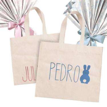 Imagem de Sacola de Algodão Cru Personalizada Páscoa - 22x33cm - 01 unidade - Ri