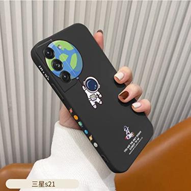 Imagem de Capa de telefone astronauta para Samsung Galaxy S22 S21 S20 FE S10 Note 20 10 Ultra Plus A72 A52 A32 A71 A51 A31 A21S Capa, preta2, para S20FE