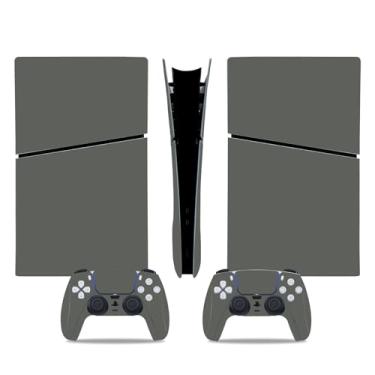 Imagem de Capa de console para PS5 Slim, decalque de vinil para controle de edição digital (cinza)