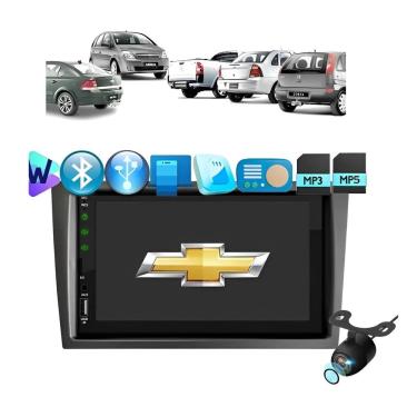 Imagem de Kit Multimídia Corsa Montana Vectra Meriva Mold Preta Mp5 Bt Usb Fm Leitor SD Espelhamento