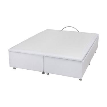 Imagem de Base Para Cama Box Casal Marfim com Baú