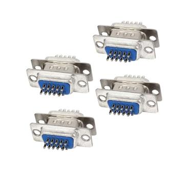 Imagem de REPAIROCK DB15 Adaptador de cabo VGA conector macho para fêmea de 3 pinos de 15 pinos, 4 conjuntos de peças de reposição automática
