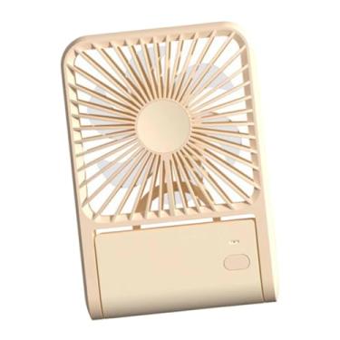 Imagem de Generic Ventilador de mesa, ventilador pessoal, compacto, multiuso, recarregável e silencioso, 3 velocidades para quarto, casa, mesa, carro, Amarelo