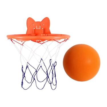 Imagem de Vaveren Conjunto silencioso de basquete e argola, com argola de basquete de montagem na parede, presente profissional, brinquedo filho de filho, Laranja