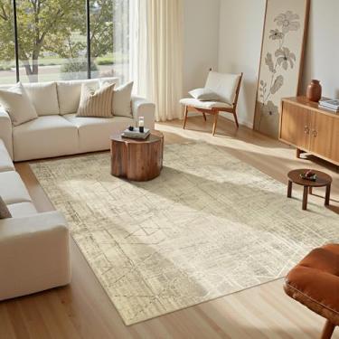 Imagem de jinchan Tapetes marroquinos 12 x 18 cm para quarto - Lavável na máquina, macio, moderno, geométrico, resistente a manchas, antiderrapante, ultrafino, de lã sintética para sala de estar, cozinha, sala