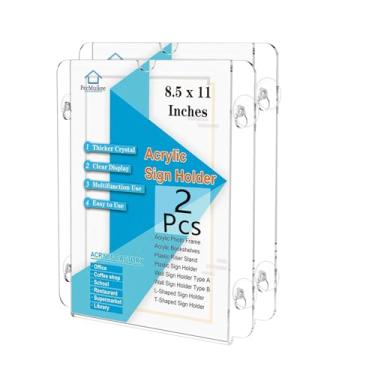 Imagem de Pecmuikee Suporte de letreiro de janela de acrílico com ventosas 21 x 28 cm, molduras de acrílico transparente, suporte de sinalização publicitária, para porta de vidro, shopping, escritório, casa