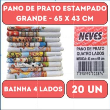 Imagem de Pano De Prato Bainha Quatro Lados Estampado Grande - 43 X 65 Cm- Kit C