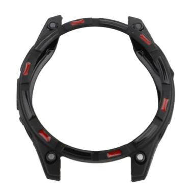 Imagem de Caso da caixa de assistir Anti Scratch Scratch TPU Protetive Watch Case Meia cobertura Tampa de pára -choques para Fenix 8 Smartwatch Premium Material Resistente a choques Durável (Vermelho preto)