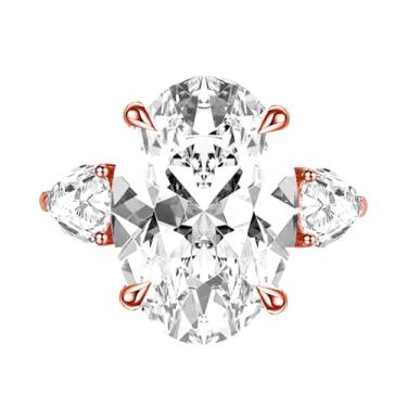 Imagem de fook doll Certificado IGI 1-10 quilates 14K branco/amarelo/ouro rosa corte oval anel de noivado diamante crescido em laboratório anel de noivado (cor D-E Clarity VS-VVS), Ouro, Diamante