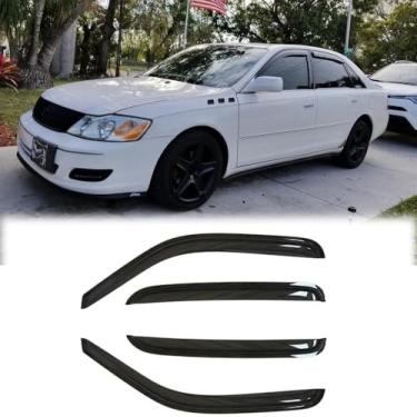 Imagem de Puermto Defletores de vento de janela lateral à prova de chuva para Toyota Avalon 2000-2004, conjuntos de proteção contra chuva e sol com fita, viseiras de janela bonitas para carros, defletor de