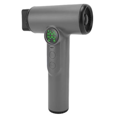 Imagem de Bewinner Secador de Cabelo Sem Fio de 200W Com Bateria de 15600mAh | 100 Níveis de Ventilador de Calor, Exibição Digital, Carregamento Rápido do Tipo C (Cinza escuro)