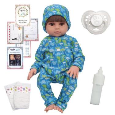Imagem de Bebê Reborn Boneco Realista Corpo 100% Silicone Com Itens - Cegonha Re