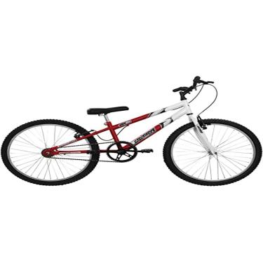 Imagem de Bicicleta de Passeio Ultra Bikes Esporte Bicolor Rebaixada Aro 24 Reforçada Freio V-Brake Sem Marcha Vermelho/Branco