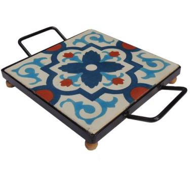 Imagem de Descanso de Panela Apoio De Mesa Ladrilho Hidráulico P/ Travessa - Est