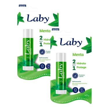 Imagem de Kit 2 Protetor Solar Labial Laby FPS 15 Stick Sabor Menta com 4,5g