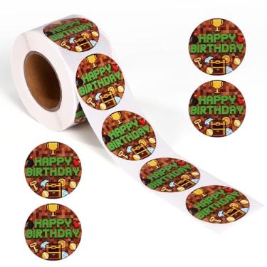 Imagem de 500 Autocolantes de Aniversário Pixel Art, Autocolantes Decorativos para Festa Aniversário com Tema Jogos Pixel Art Lembranças para Festa Infantil e Decoração Festas Temáticas de Jogos