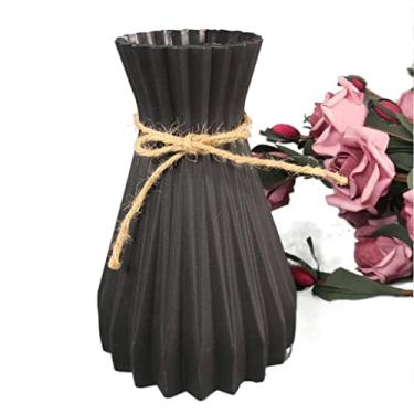 Imagem de Vasos Europeus Anticerâmicos Vaso de Flores Decorações de Quartos Ornamentos Inquebráveis Cesta Arranjo de Flores (Cor: E, Tamanho: Como mostrado) (Preto como mostrado)