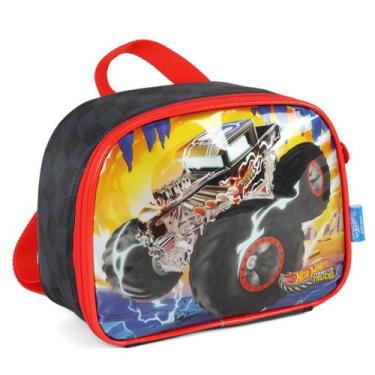 Imagem de Lancheira Térmica Hot Wheels Escolar Menino Preto Licenciada - Luxcel