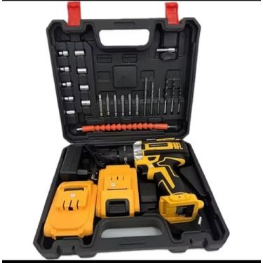 Imagem de Furadeira Parafusadeira 48V com 2 Baterias, LED, Mandril 10mm, 25 Torques, 2 Velocidades, Reversível, Maleta com Acessórios