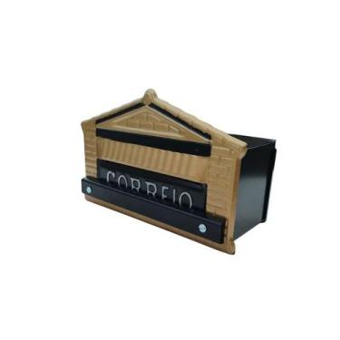 Imagem de Caixa de Correio Cartas Para Grade Detrás Ouro 12x23x11cm - Ouro Minas