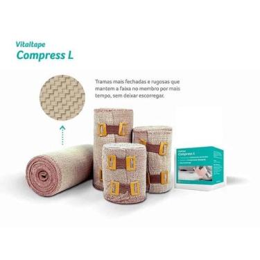 Imagem de Faixa Elástica Vitaltape Compress L Premium para Tratamento de Linfede