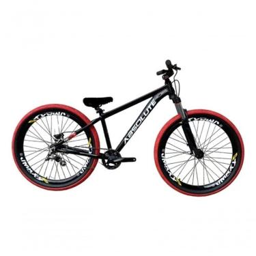 Imagem de Bicicleta Aro 26 Absolute Nero 5 Preto Single Freio Hidráulico Com Pneu Vermelho