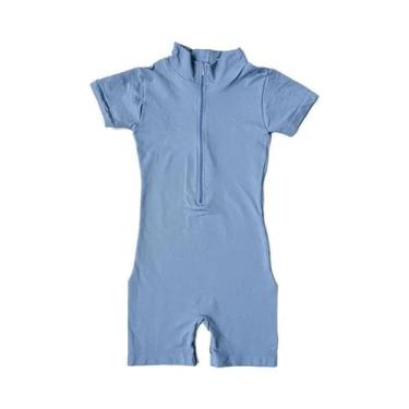 Imagem de Macacão Feminino De Verão Com Zíper E Manga Curta Para Academia, Fitne