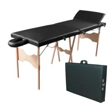 Imagem de Maca Portátil Reclinável Pro03 300Kg Madeira Cabo de Aço Dobrável Apoi