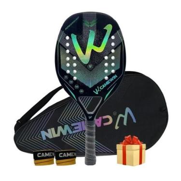 Imagem de Raquete de Tênis de Praia Camewin 3K Holográfica - Kit Completo com Ra