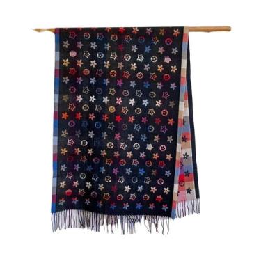 Imagem de Cachecol Feminino De Inverno Quente Com Estampa Floral Em Cashmere Sin