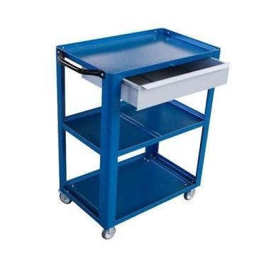 Imagem de Carrinho Aberto com 1 Gaveta e 3 Bandejas Fercar CS02 Azul, Azul