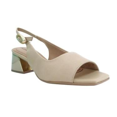 Imagem de Sandália Feminina Piccadilly Slingback Napa Bege 543099-6, 36, Bege