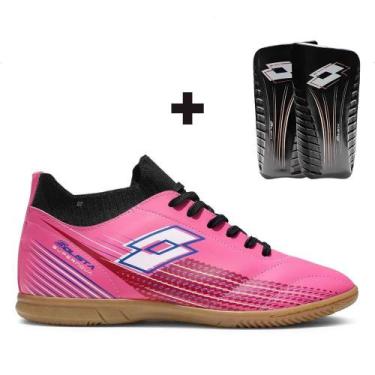 Imagem de Chuteira Futsal Lotto Solista Supernova Masculina + Caneleira, 37, Ros