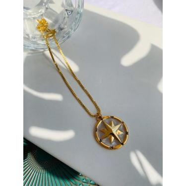 Imagem de Colares Chocker bússola a Ouro e Prata Verniz Italiano Semi Joia - Don