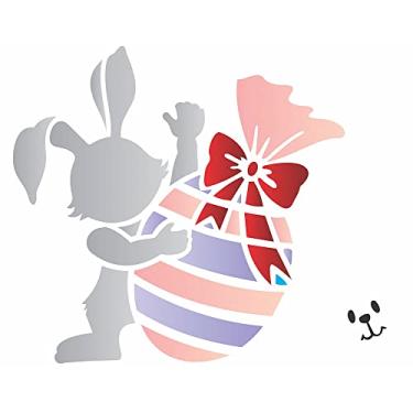 Imagem de Stencil de Acetato para Pintura OPA Simples 15 x 20 cm - 1907 Coelho com Ovo