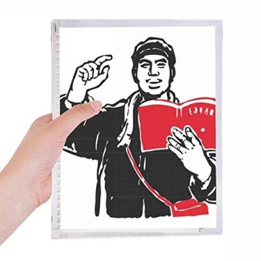 Imagem de Mochila Red Book Hat Study China caderno vermelho folha solta diário recarregável material de papelaria