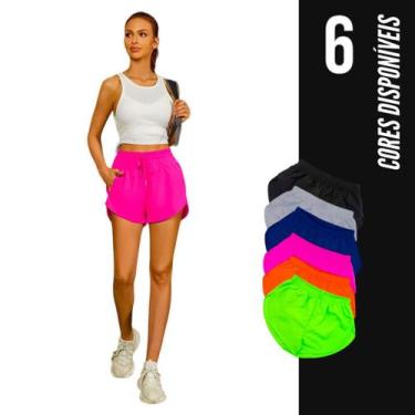 Imagem de Short TACTEL feminino com bolsos Corrida Academia Yoga Praia Verão 661