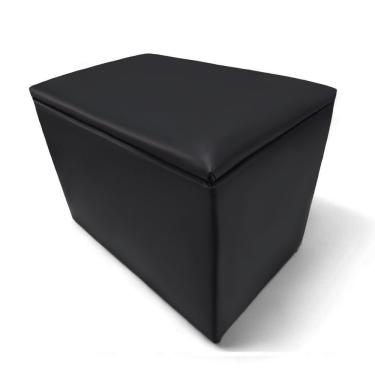 Imagem de Puff Baú Banqueta Retangular Organizar E Decorar 55cm Preto Courino