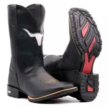 Imagem de Bota Botina Texana Country Masculina Vazada Preta - selaria rio negro,