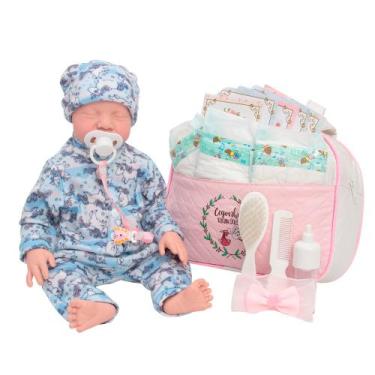 Imagem de Bebê Reborn Realista Lívia Pijama Unicórnio Com Bolsa - Cegonha Reborn