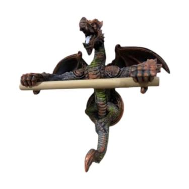 Imagem de KiBcsLic Suporte de papel higiênico em formato de dinossauro, porta-lenços, resina, festival, exclusivo, à prova d'água, dragão, porta-toalhas para cozinha