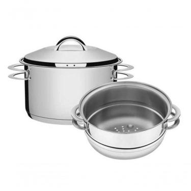 Imagem de Jogo De Cozi-vapore Tramontina Solar Aço Inox 16cm 2 Peças