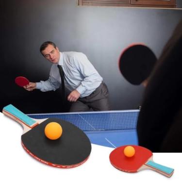 Imagem de Kit Ping Pong Completo com 2 Raquetes, 3 Bolas, 1 Rede 120x13cm e Suportes, Profissional e Amador