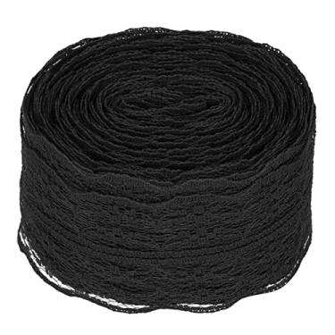 Imagem de Fita de renda estilo vintage, suprimentos acolchoados reutilizáveis ​​para decoração de casamento, uso diário, material de nylon, 10 metros (Preta)