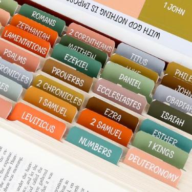 Imagem de 90 abas bíblicas para mulheres e homens, marcadores bíblicos laminados com letras grandes, kit de guia de material de estudo, presentes cristãos de batismo colorido para iniciantes, fácil de ler